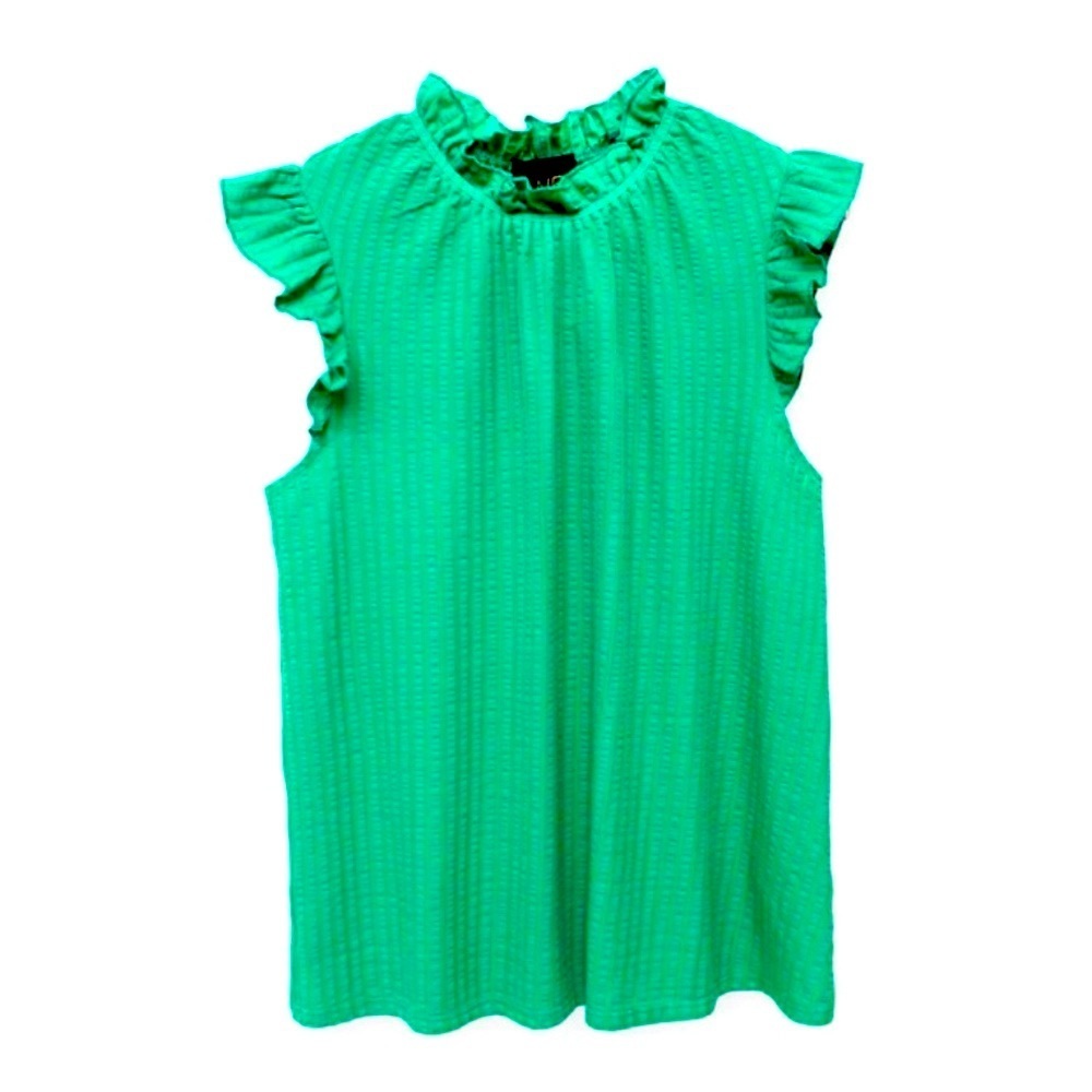 W5 Green Ruffle Blouse